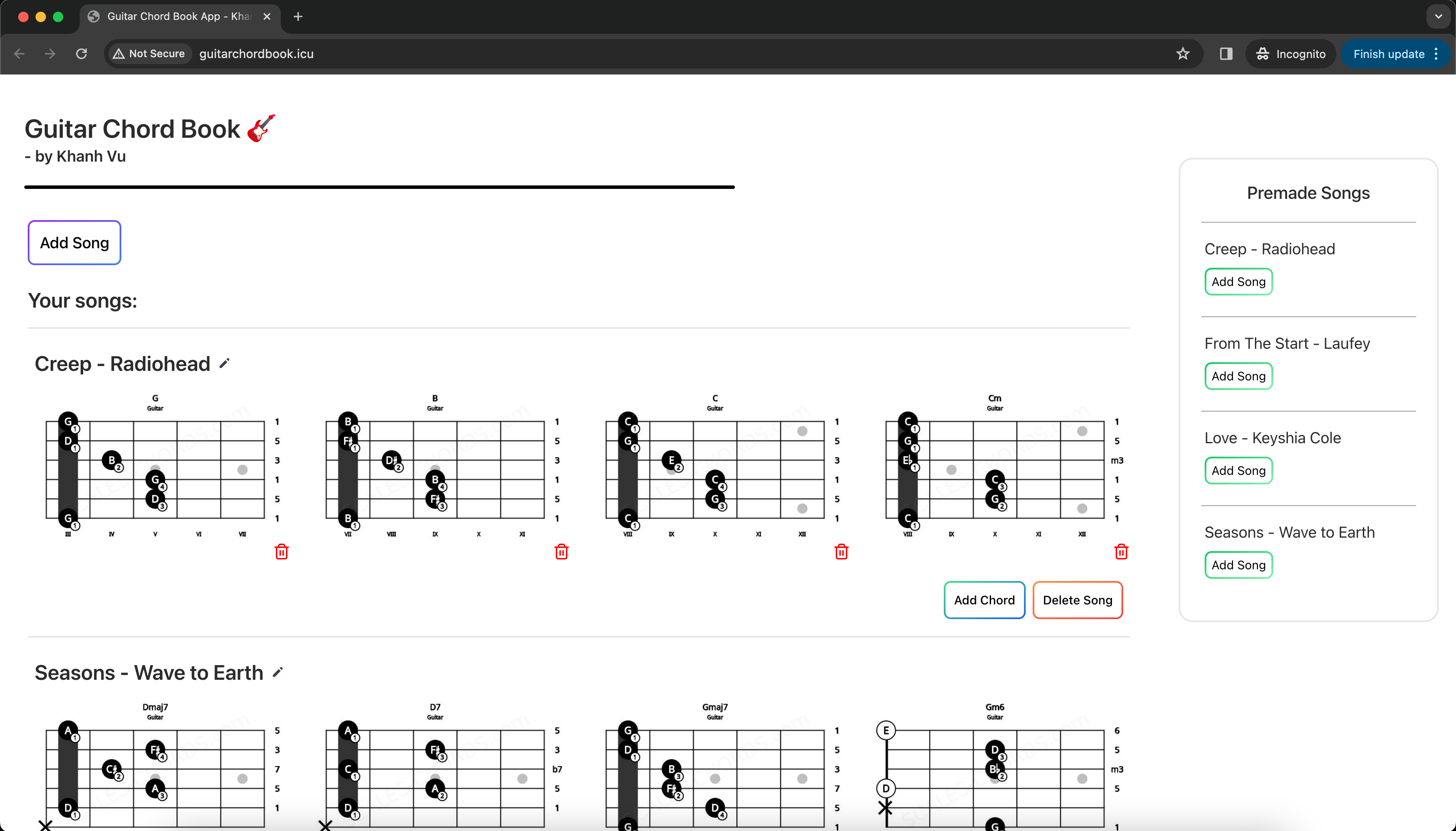Guitar Chord Book Project